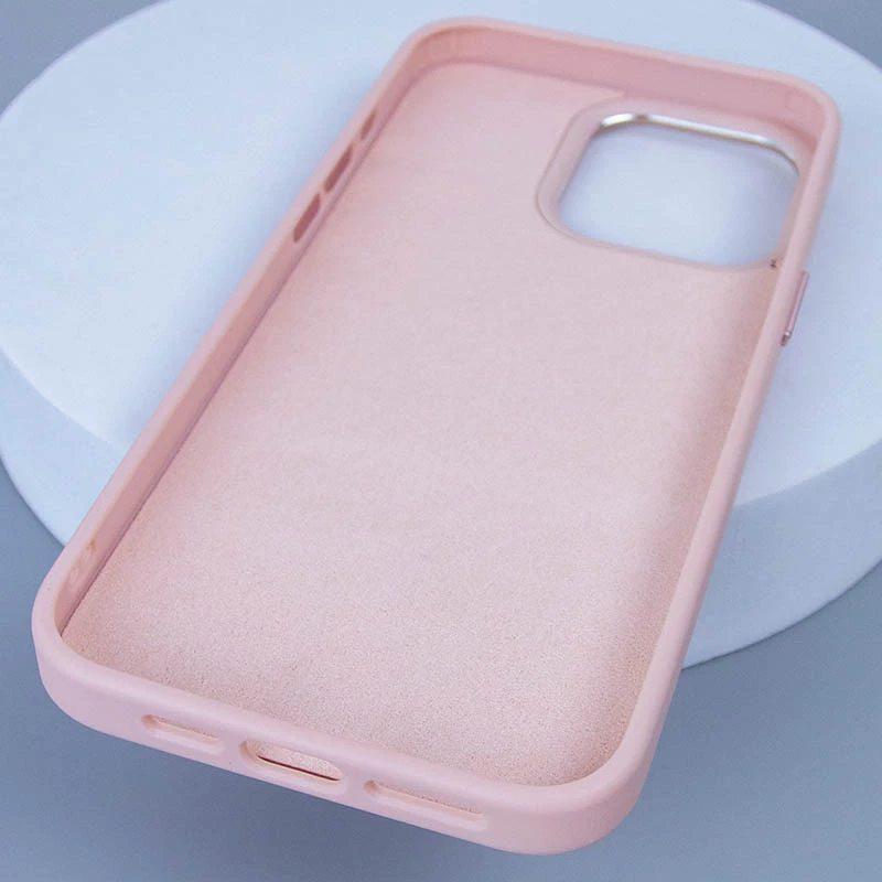 Кожаный чехол Bonbon с металлическими кнопками и MagSafe на Apple iPhone 15 (6.1") – Розовый / Light pink. Фото 10 из 10
