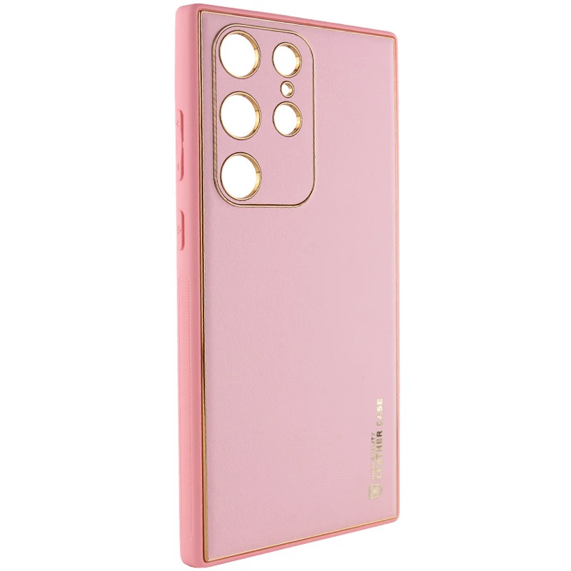 Шкіряний чохол Xshield на Samsung Galaxy S21 Ultra – Рожевий / Pink. Фото 3 з 11