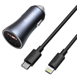 АЗУ Baseus Golden Contactor Pro 40W USB + Type-C with Type-C to Lightning (1m) (TZCCJD-B0G) фото 1 из 2