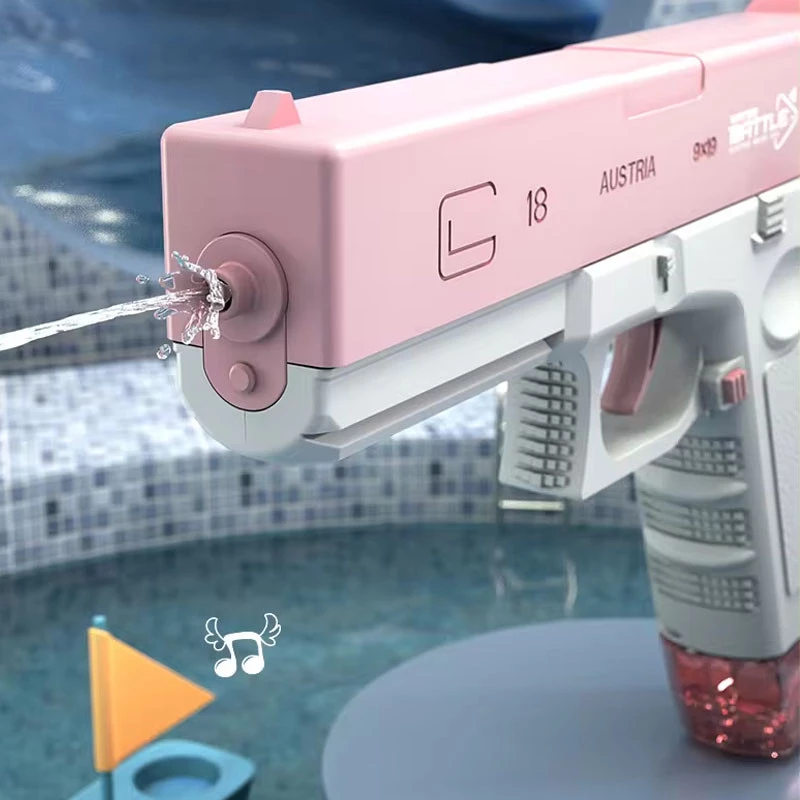 Водяний акумуляторний пістолет Glock Water Gun (250ml) with lithium battery – Pink. Фото 4 з 8