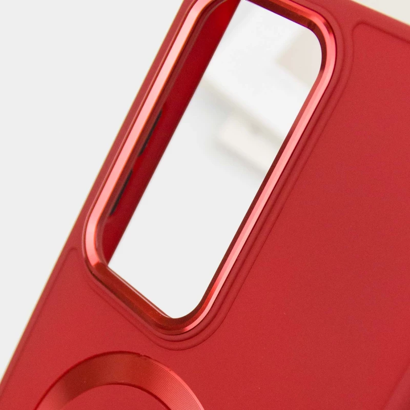 TPU чехол Bonbon с металлическими кнопками та MagSafe на Samsung Galaxy S24 Ultra – Красный / Red. Фото 9 из 10