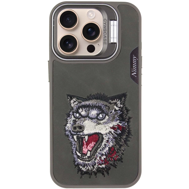 TPU+PC чехол с животными для Apple iPhone 16 Pro – Grey Wolf. Фото 3 из 8