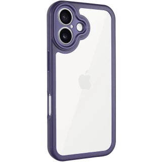 Прозорий силіконовий чохол з кольоровою на окантовкою на Apple iPhone 16 — Purple