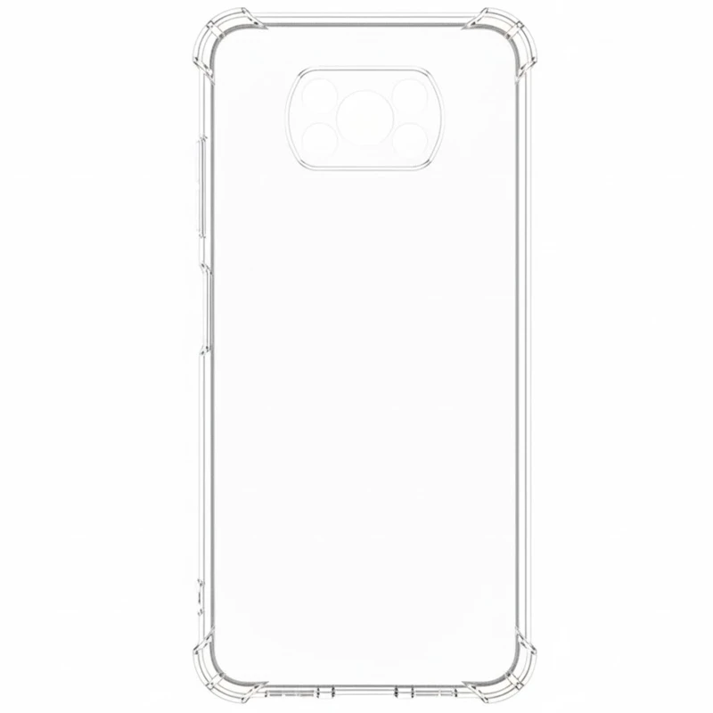 Ультратонкий силіконовий чохол GETMAN з критими бортами та камерою для Xiaomi Poco X3 NFC / Poco X3 Pro – Безбарвний (прозорий). Фото 8 з 10