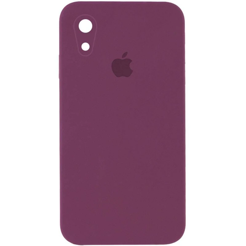 

Чехол Silicone Case Square с защитой камеры для Apple iPhone XR (6.1") (Бордовый / Maroon), Бордовий / maroon