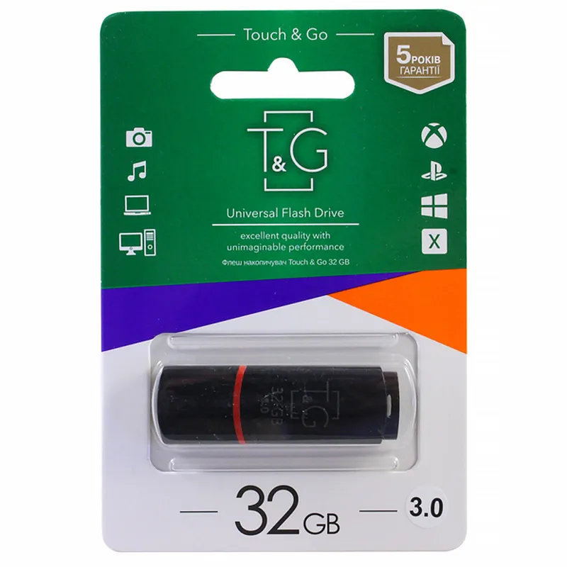 Флеш-накопичувач T&G 011 Classic Series USB 3.0 — 32GB – Чорний. Фото 2 з 2
