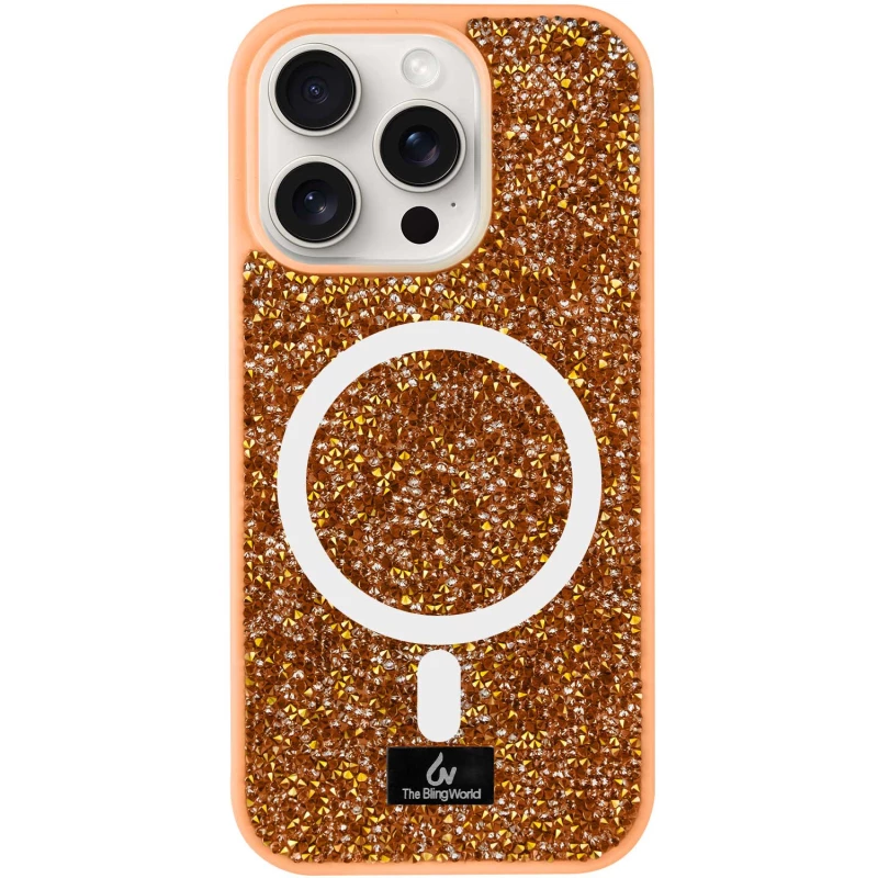 TPU чехол Bling World with MagSafe для Apple iPhone 15 Pro Max (6.7") – Sunset Gold. Фото 1 из 1