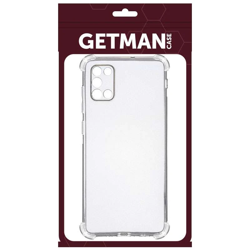 Ультратонкий силиконовый чехол GETMAN с крытыми бортами для Samsung Galaxy A31 – Бесцветный (прозрачный). Фото 4 из 5