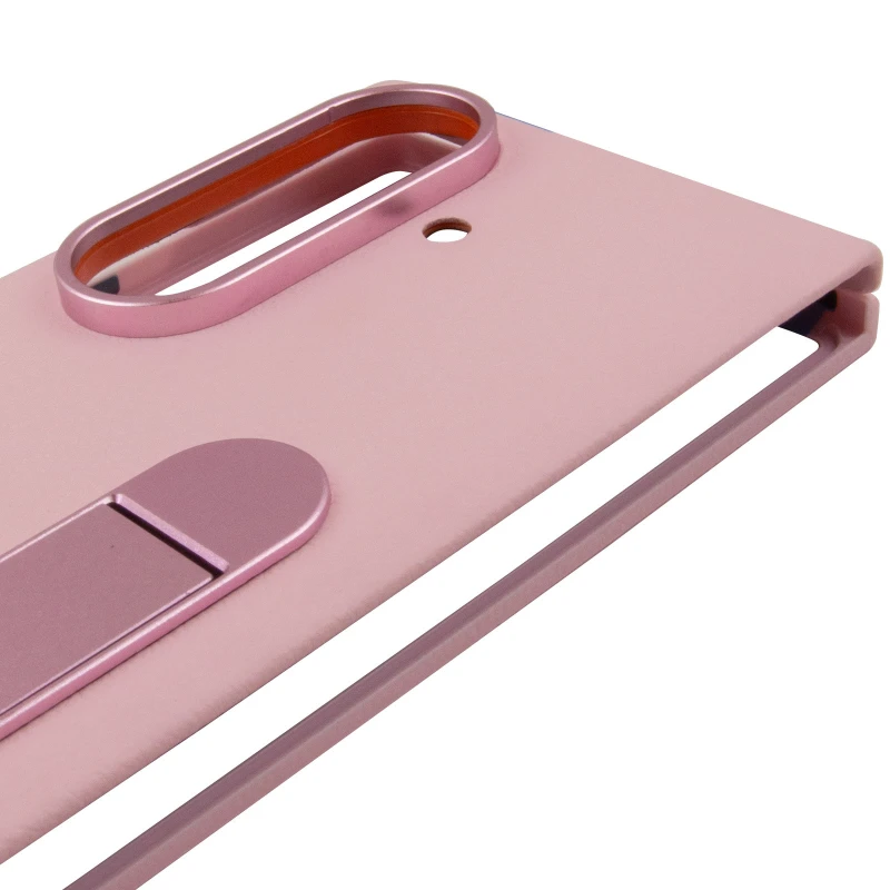 Шкіряний чохол Leather Case (AAA) with stand для Samsung Galaxy Z Fold7 – Pink. Фото 5 з 7
