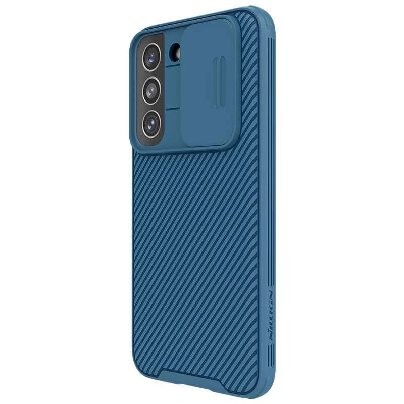 Карбоновая накладка Nillkin со шторкой для камеры для Samsung Galaxy S23+ – Синий / Blue. Фото 4 из 5