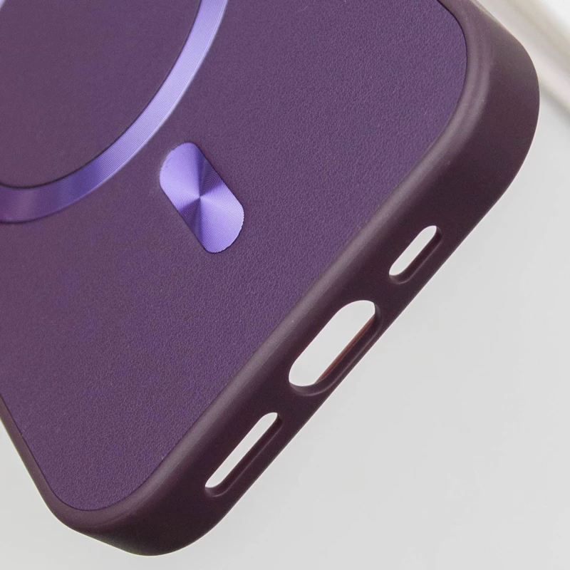 Шкіряний чохол з MagSafe на Apple iPhone 15 Pro (6.1") – Dark Purple. Фото 11 з 11