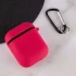Силіконовий футляр з мікрофіброю для навушників Airpods 1/2 – Червоний / Rose Red. Фото 3 з 6