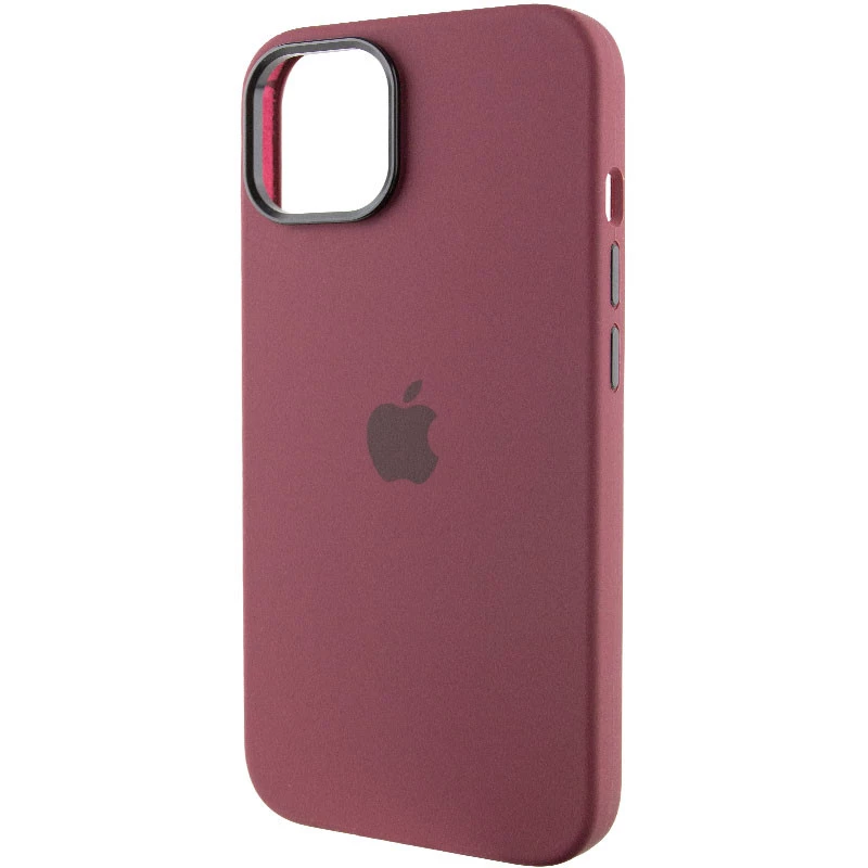 Чохол Silicone Case з металевими кнопками на Apple iPhone 12 Pro Max (6.7") – Бордовий / Plum. Фото 4 з 9