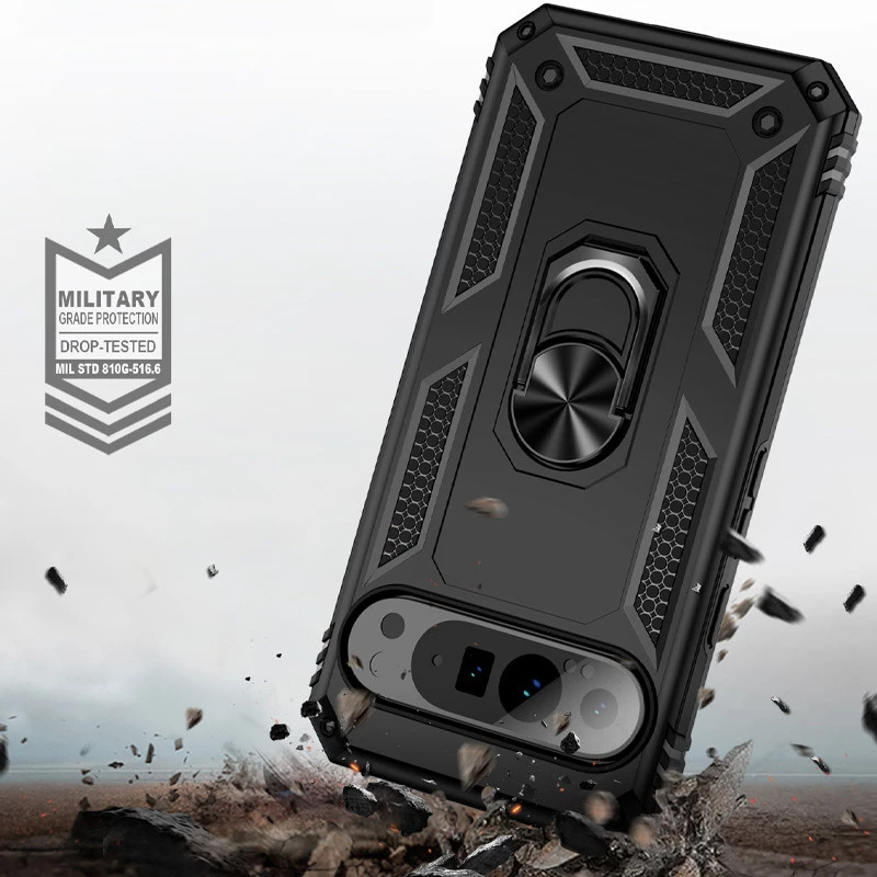 Противоударный чехол Serge Ring с кольцом для Google Pixel 9 Pro – Черный. Фото 4 из 6