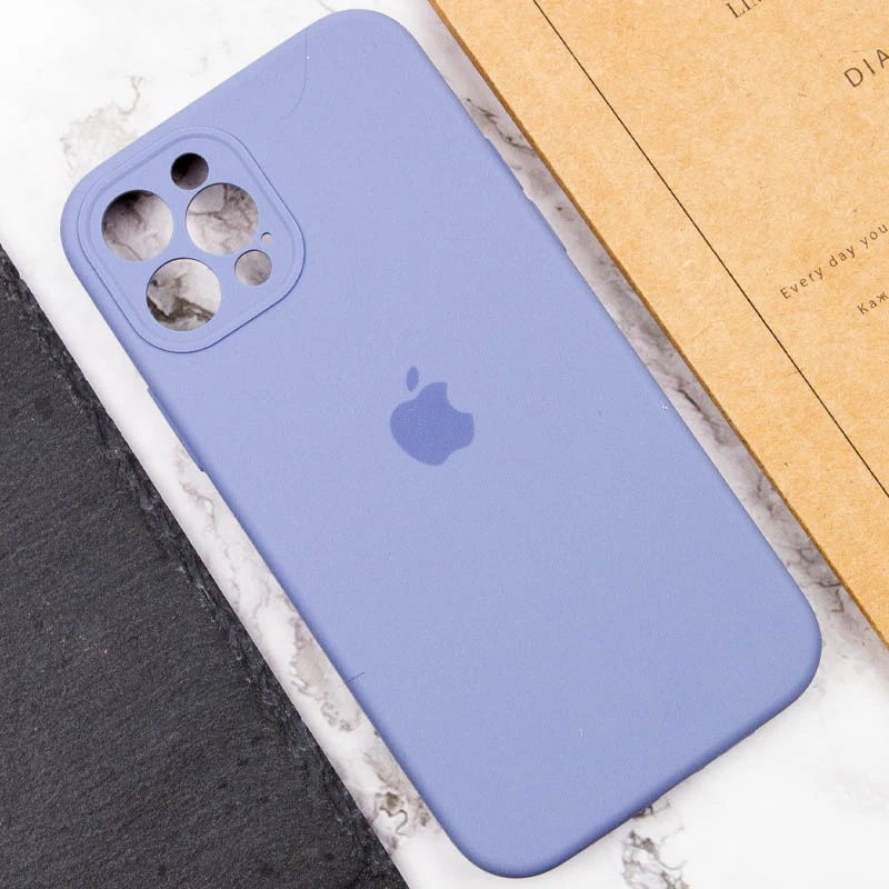 Чехол Silicone Case с защитой камеры для Apple iPhone 12 Pro Max (6.7") – Серый / Lavender Gray. Фото 6 из 7