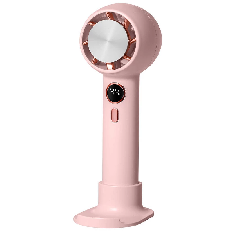 Портативний вентилятор YL007 with Display з підставкою для телефону 2000mAh – Pink. Фото 1 з 3