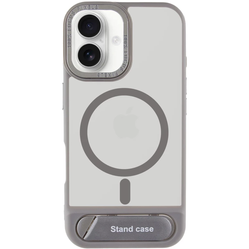 TPU+PC чохол Stand case для Apple iPhone 16 – Grey. Фото 3 з 7