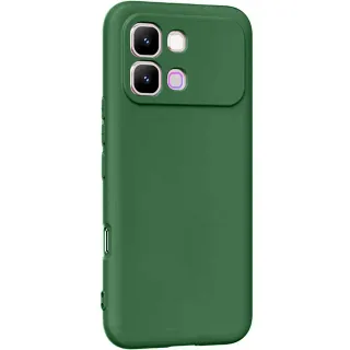Цветной силиконовый чехол GETMAN с закрытой камерой на Infinix Note Edge — Зеленый / Dark green