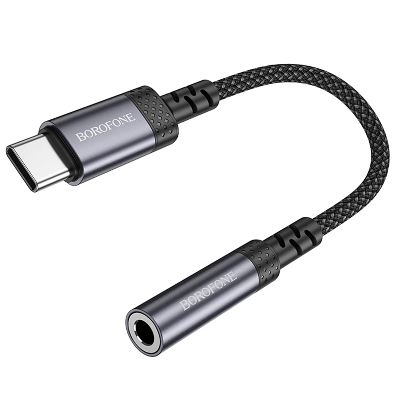 Перехідник Borofone BV24 Graceful Type-C to 3.5mm – Metal grey. Фото 5 з 6