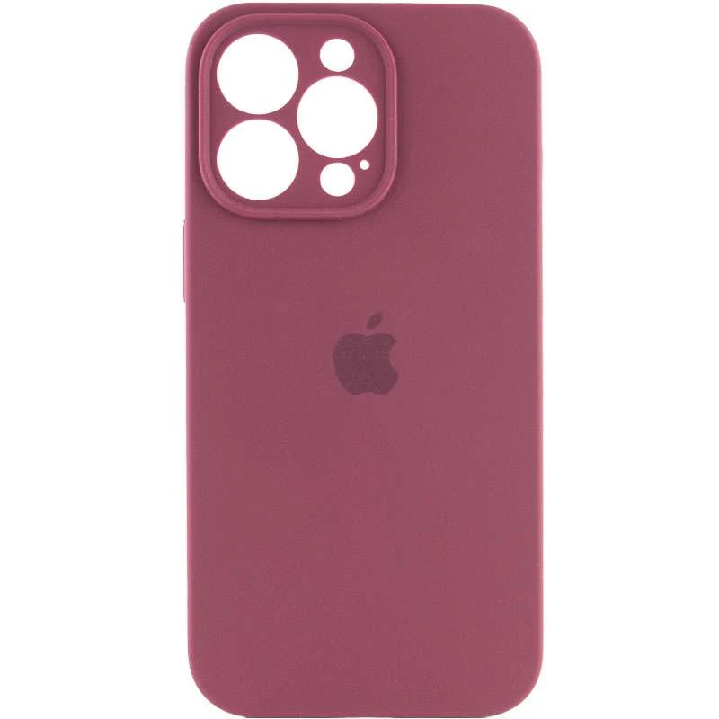

Чехол Silicone Case с защитой камеры для Apple iPhone 14 Pro (6.1") (Бордовый / Plum), Бордовий / plum