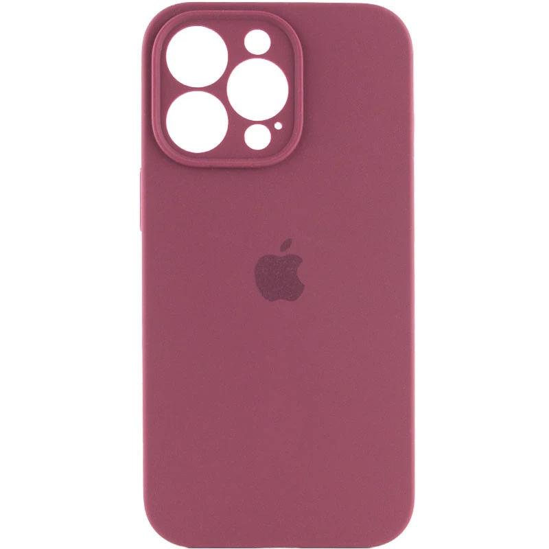 

Чехол Silicone Case с защитой камеры для Apple iPhone 15 Pro Max (6.7") (Бордовый / Plum), Бордовий / plum