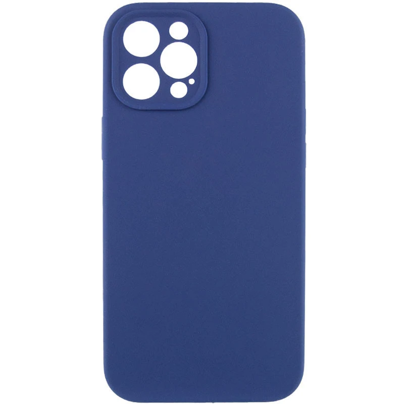 Чехол с защитой камеры Silicone Case для Apple iPhone 12 Pro (6.1") – Синий / Deep navy. Фото 1 из 6