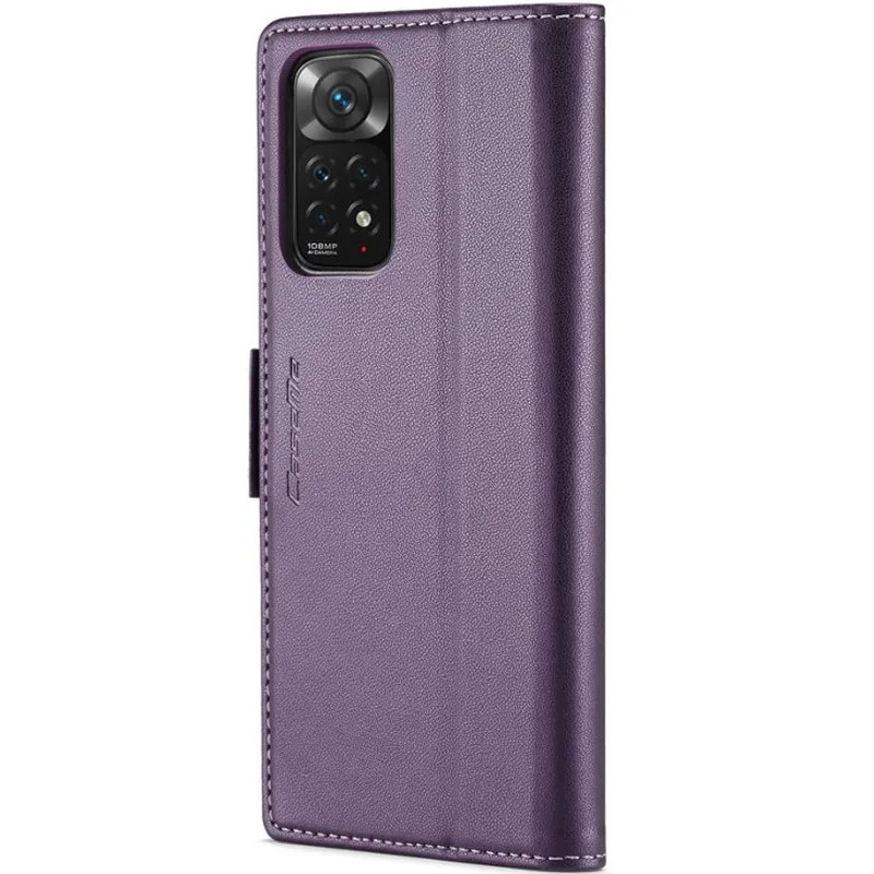 Шкіряний чохол-книжка CaseMe Nappa leather для Xiaomi Redmi Note 11 (Global) / Note 11S – Purple. Фото 2 з 10