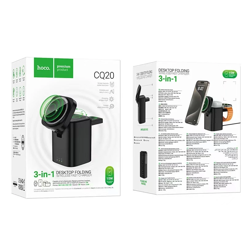 БЗП Hoco CQ20 Clever 3in1 15W – Black. Фото 6 з 6