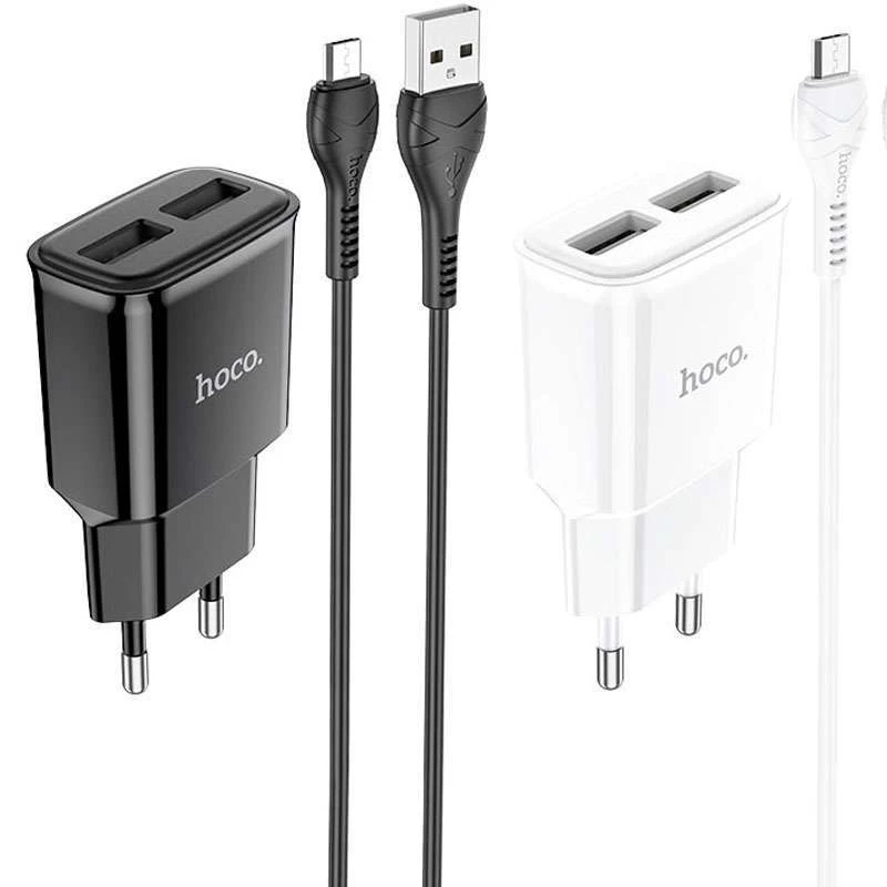 МЗП HOCO C88A (2USB/2.4A) + MicroUSB фото 1 з 3