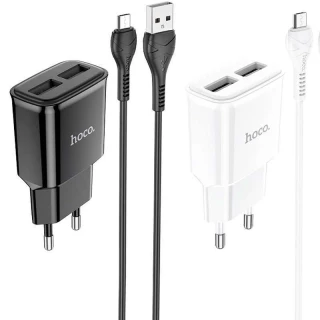 СЗУ HOCO C88A (2USB/2.4A) + MicroUSB фото 1 СЗУ HOCO C88A (2USB/2.4A) + MicroUSB фото 1 из 2