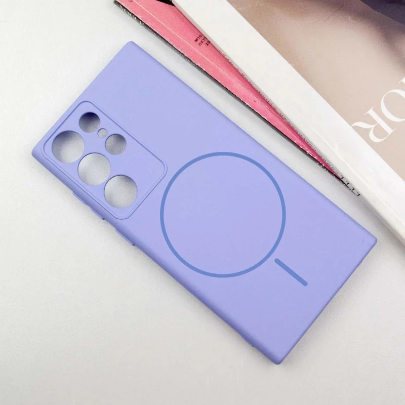 Чохол Silicone Cover Lakshmi Full Camera (AA) with Magnetic Fit для Samsung Galaxy S23 Ultra – Бузковий / Dasheen. Фото 2 з 5