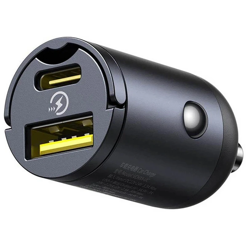 АЗП Baseus Tiny Star Mini 30W (1USB-A/1C) (C00035001121) – Cosmic Black. Фото 3 з 4