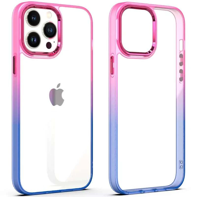

Силиконовый чехол фреш для Apple iPhone 13 Pro (6.1") (Розовый / Синий), Рожевий / синій