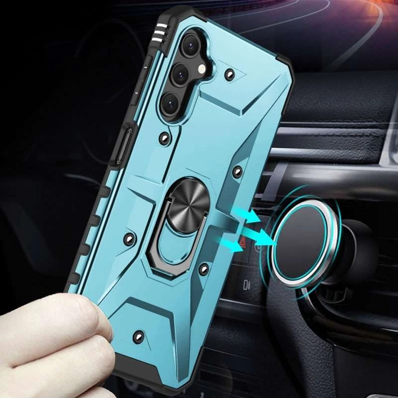 Ударостійкий чохол Pathfinder з кільцем на Samsung Galaxy A14 4G/5G – Блакитний / Light Blue. Фото 4 з 5