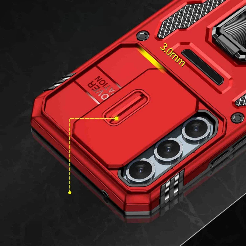 Ударостійкий чохол Square Ring зi шторкою на камеру на Samsung Galaxy A56 5G – Червоний / Red. Фото 13 з 17