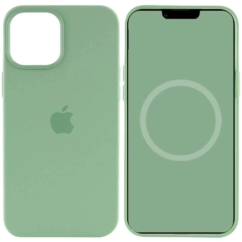 Чехол Silicone case (AAA) with Magsafe and Animation для Apple iPhone 12 Pro Max (6.7") – Зеленый / Pistachio. Фото 1 из 7
