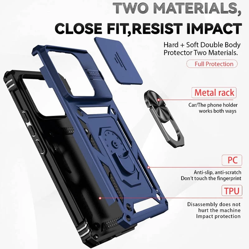 Ударопрочный чехол Serge Ring с защитой камеры для Xiaomi 13 – Синий. Фото 5 из 7