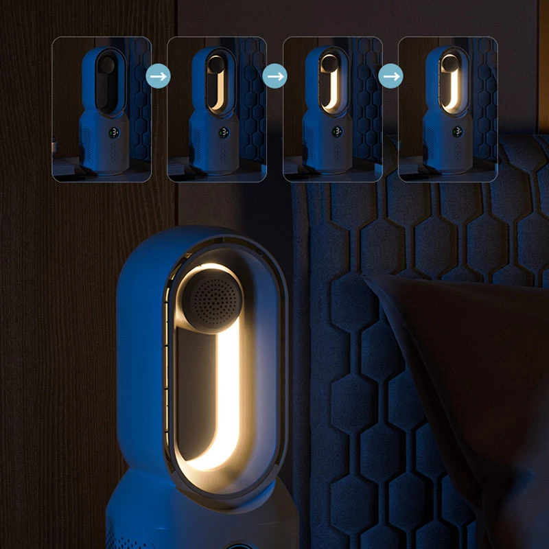 Настільний вентилятор F8 3in1 з Bluetooth-динаміком і нічником 4000mAh – White. Фото 7 з 9