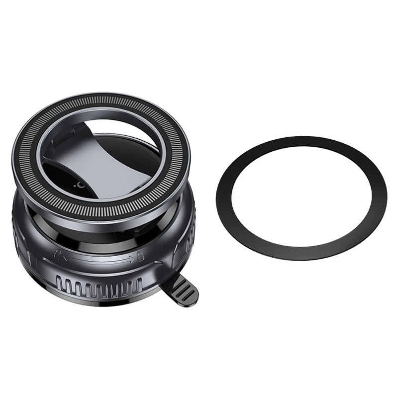 Автотримач Hoco H92 High vacuum suction cup magnetic(universal) – Black / Metal gray. Фото 5 з 6