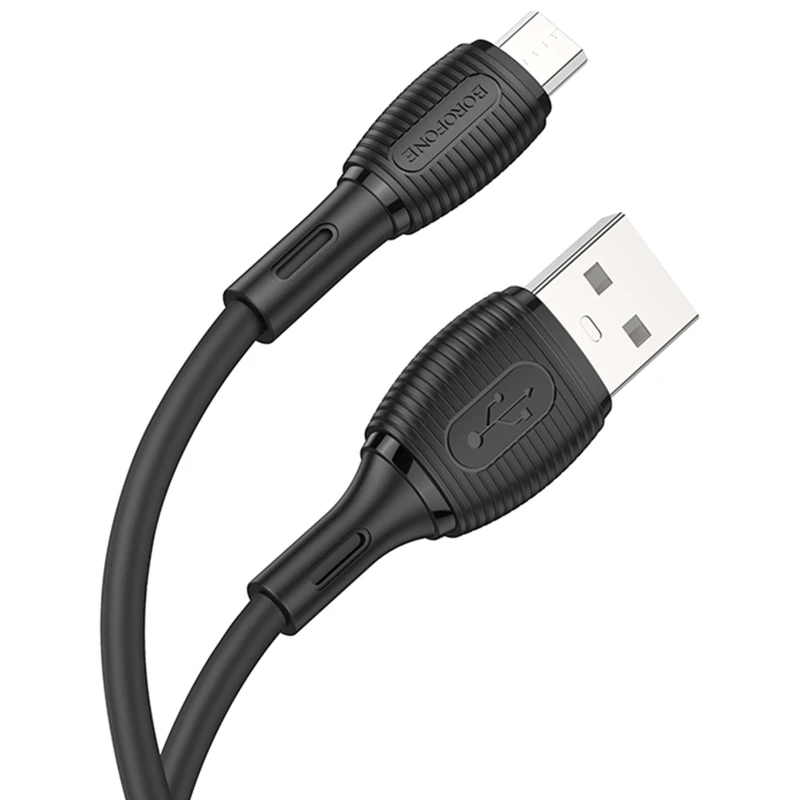 Дата кабель Borofone BX86 Advantage USB to MicroUSB 2.4A (1m) – Black. Фото 3 из 5