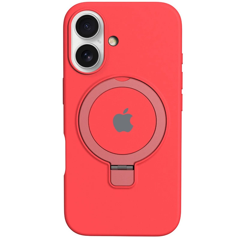 Силіконовий чохол Full Protective з кільцем-тримачем Apple iPhone 16 – Red. Фото 2 з 4