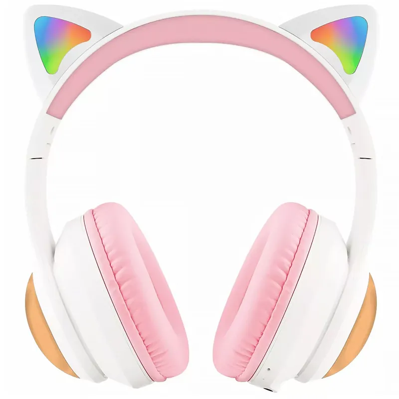 Накладні бездротові навушники Proove Kids LumiCat (APP) – White / Pink. Фото 3 з 5