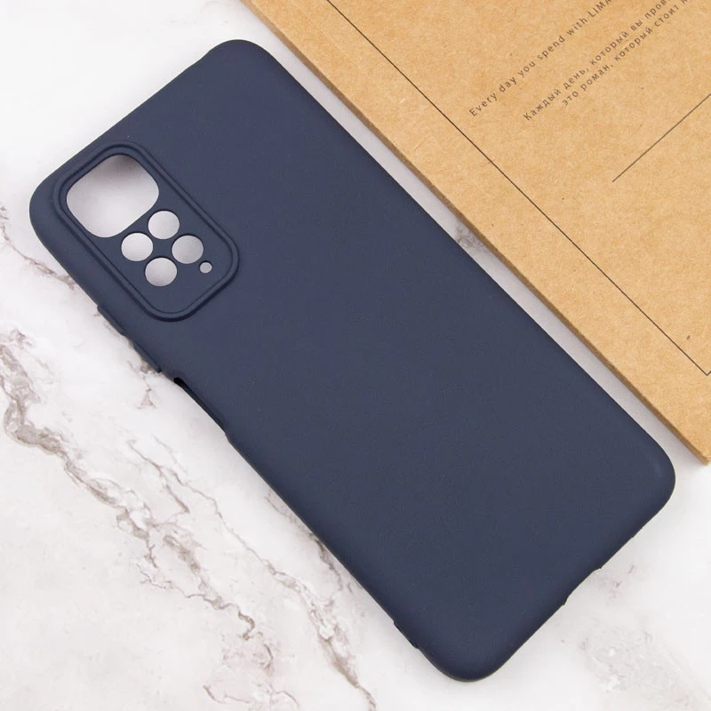 Чохол Silicone Case Lakshmi Premium з закритою камерою на Xiaomi Redmi Note 11 (Global) / Note 11S – Темно-синій / Midnight blue. Фото 8 з 11