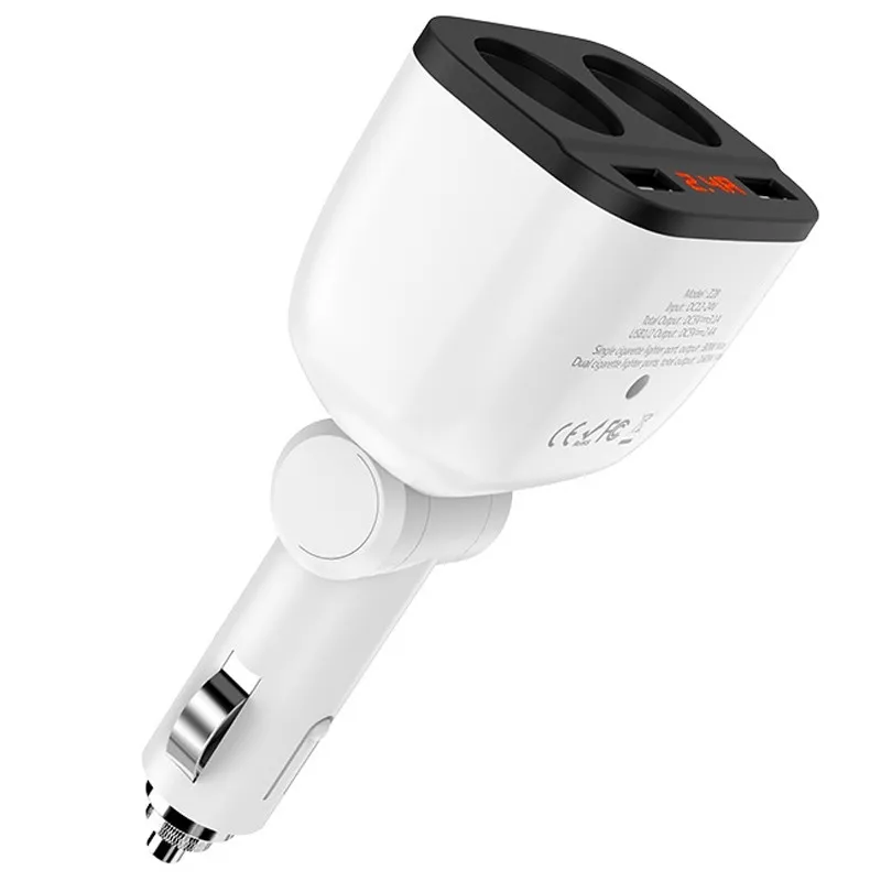 АЗУ Hoco Z28 (2 разъема/2USB/3.1A) – Белый. Фото 5 из 8