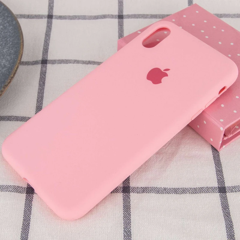 Чехол Silicone Case с закрытым низом для Apple iPhone XS Max (6.5") – Розовый / Pink. Фото 2 из 3