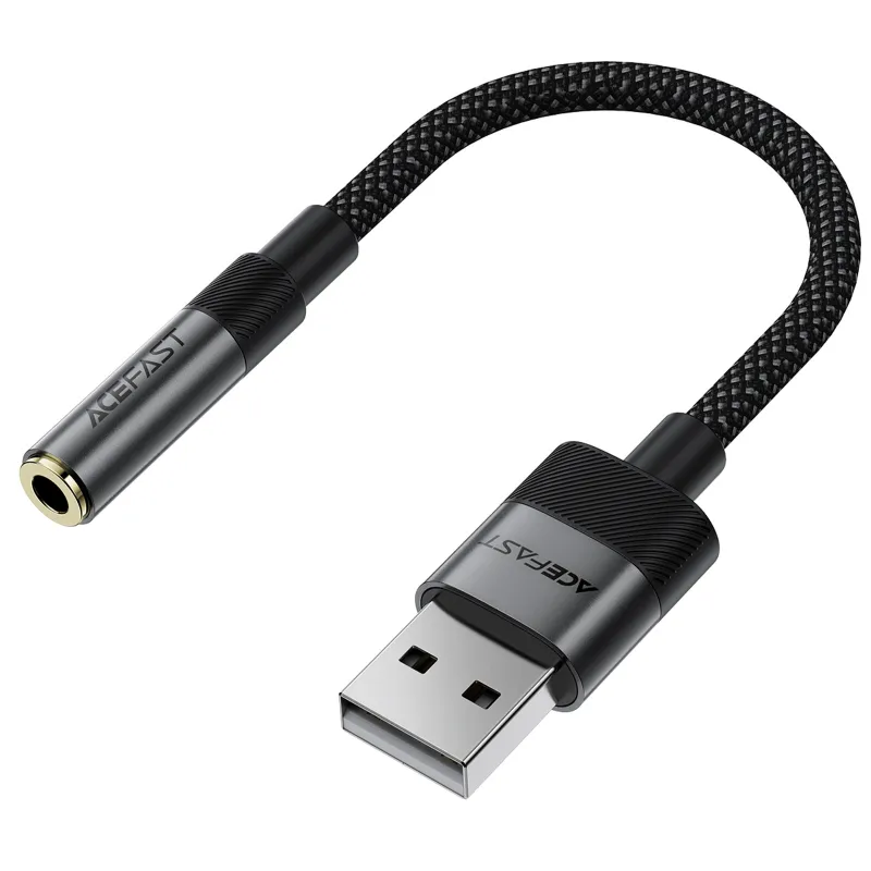 Перехідник Acefast J13 USB male to AUX 3.5mm female – Black. Фото 5 з 5