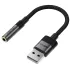 Перехідник Acefast J13 USB male to AUX 3.5mm female – Black. Фото 5 з 5
