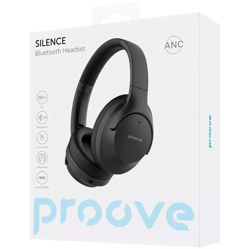 Бездротові навушники Proove Silence with ANC – Black. Фото 6 з 6