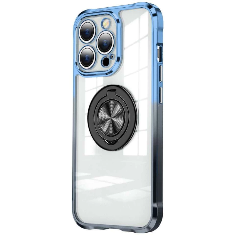

TPU+PC чехол Kickstand Color для Apple iPhone 13 Pro (6.1") (Синий / Черный), Синій / чорний