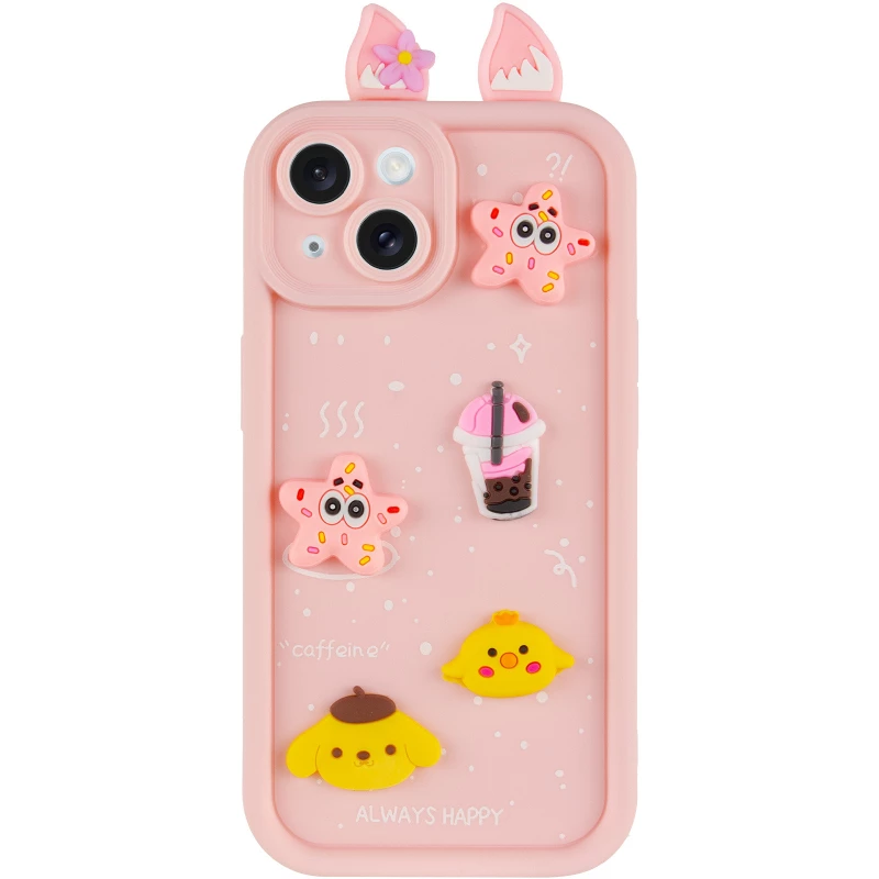 Силіконовий чохол Funny Toys with Ears для Apple iPhone 14 (6.1") – Light Pink. Фото 3 з 6